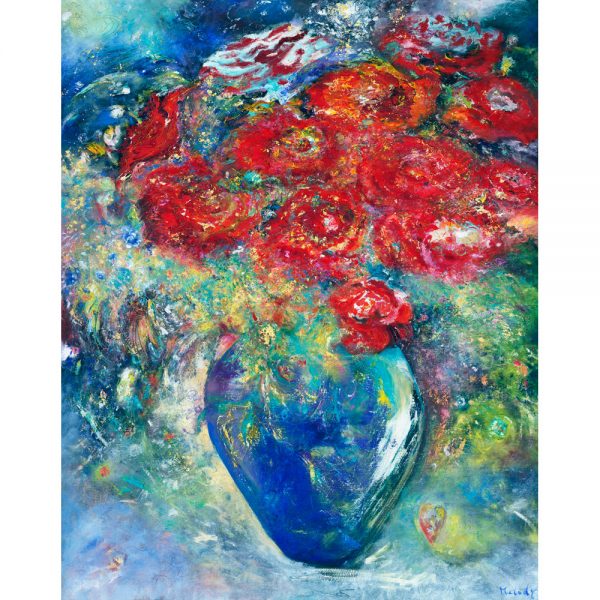 Kisses From Heaven a painting of bouquet of birthday roses flowers floral