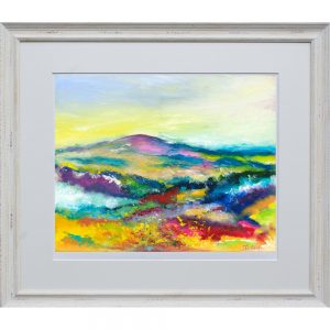 Love Dunkery Beacon, captures the beautiful summer landscape of Exmoor with gorse and heather in full bloom