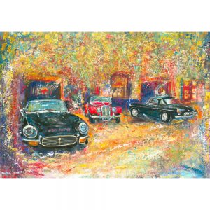 Friends classic car painting e-type mg