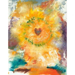 Love Never Fails abstract painting and Bible quote