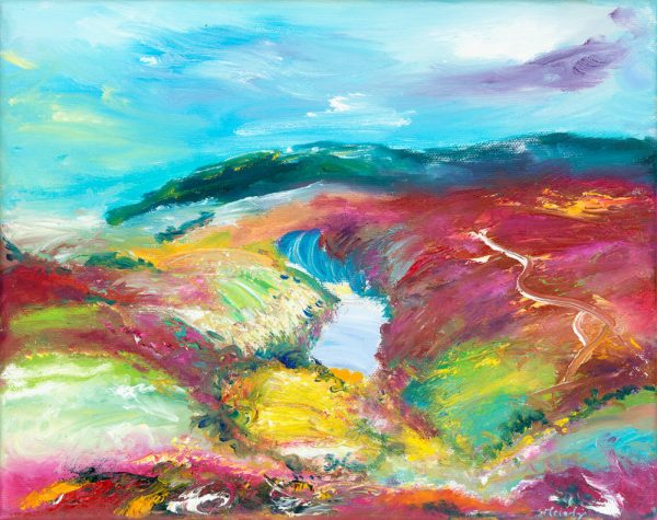 Nutscale Water on Exmoor - landscape painting in oil on canvas