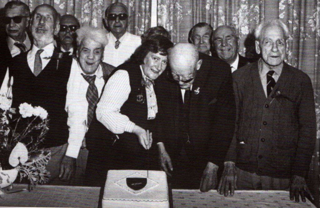 Celebration with Harry Wheeler on the far right - from the book 