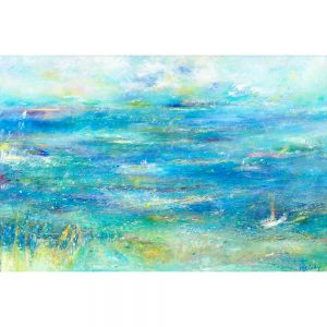 Gone Fishing - seascape painting in oil on canvas