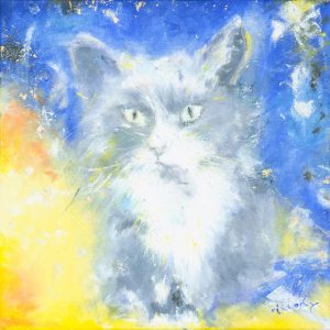 Noel, cat portrait painting