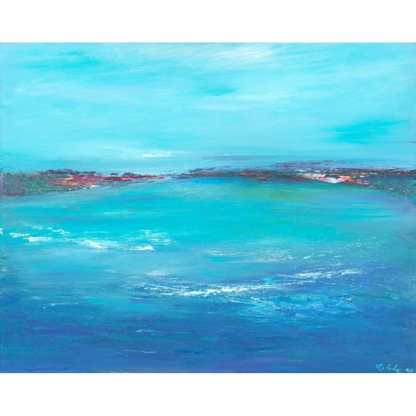 Taking Time To Watch The Waves - seascape painting in oil painting on canvas