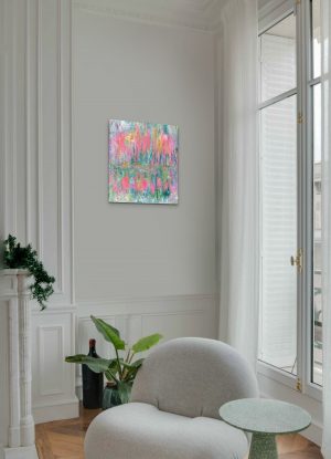 Pink Reflections - abstract art inspired by Monet and his garden at Giverny
