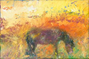 Exmoor Pony painting in oil on canvas. These ponies are amazingly adapted to harsh conditions of the Exmoor