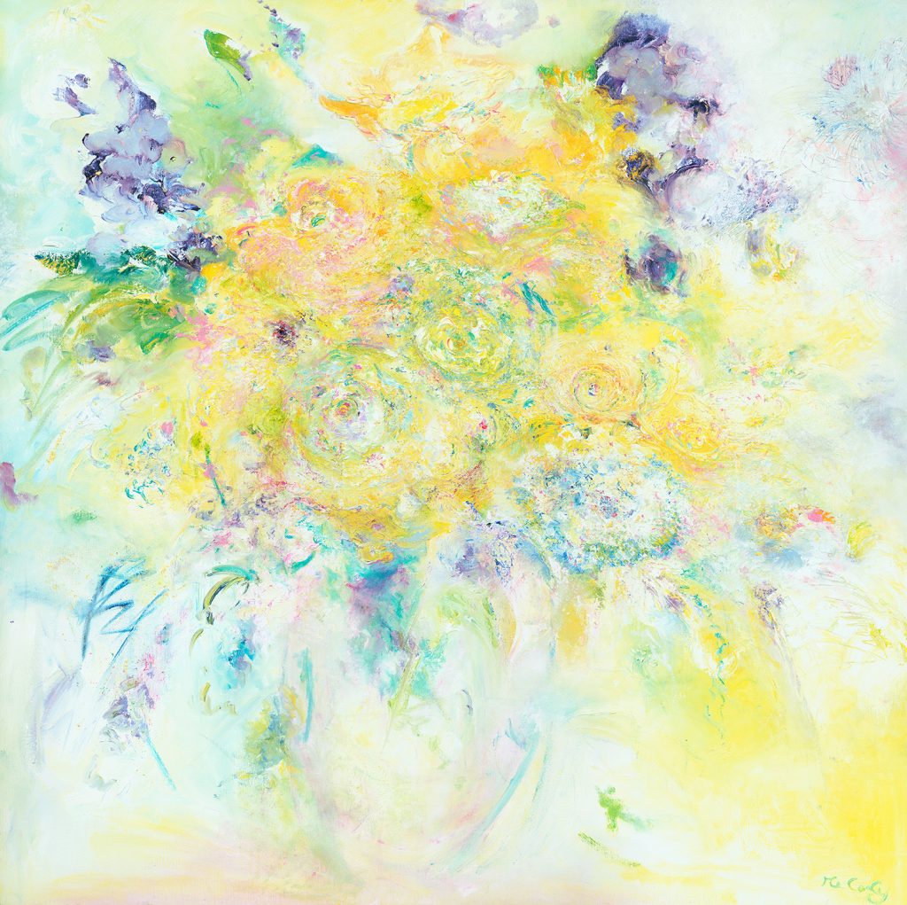 A New Day Original Flower Painting painted to celebrate the Christian message of hope