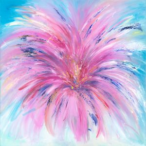 a captivating artwork that exudes vibrancy and expression through its abstract depiction of a flower