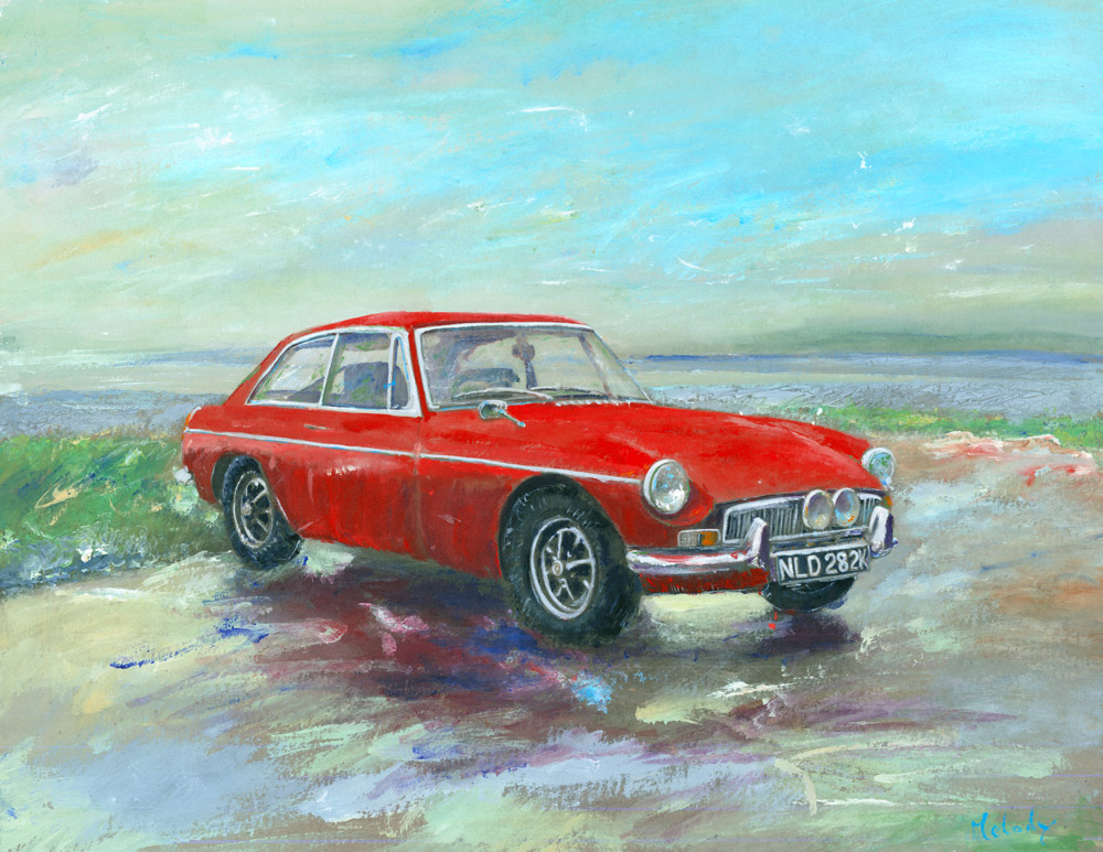 Classic Car Paintings by Artist Melody Melody Art Exmoor